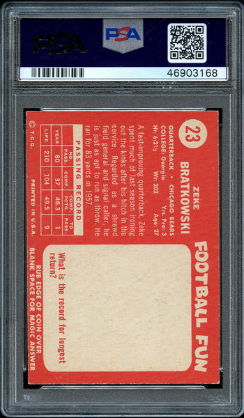 1958 Topps FB Card # 23 Zeke Bratkowski Green Bay Packers HOF PSA NM 7 (MGD2)