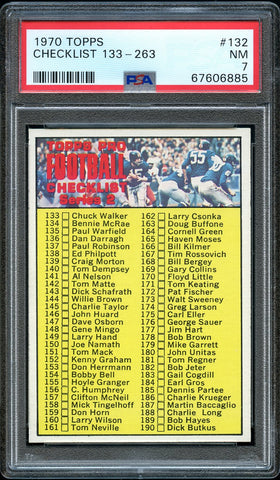 1970 Topps FB Card #132 NFL Checklist 133-263 PSA NM 7 (MGD2)