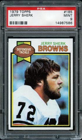 1979 Topps FB Card #185 Jerry Sherk Cleveland Browns PSA MINT 9 (MGD2)