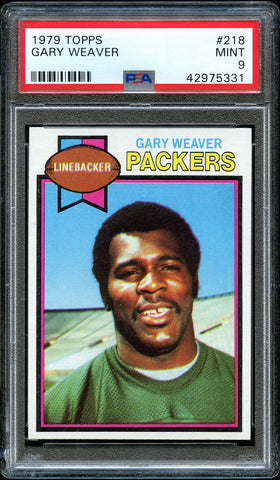 1979 Topps FB Card #218 Gary Weaver Green Bay Packers ROOKIE RC PSA MINT 9 (MGD2)