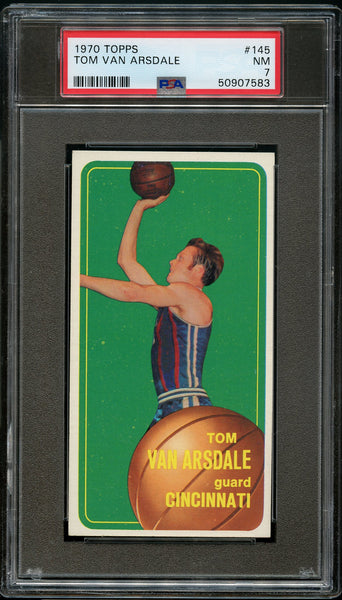 1970 Topps BkB Card #145 Tom Van Arsdale Cincinnati Royals PSA NM 7 (MGD2)