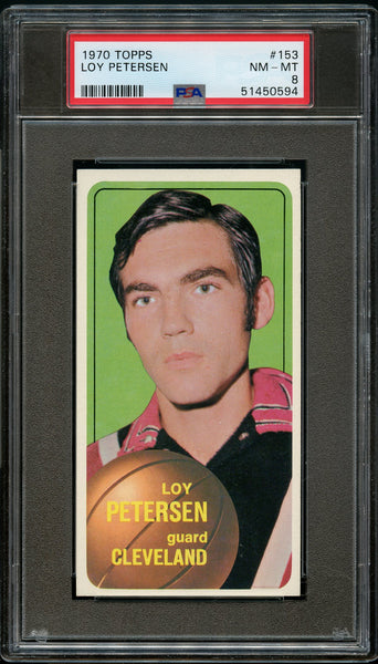 1970 Topps BkB Card #153 Loy Petersen Cleveland Cavaliers PSA NM-MT 8 (MGD2)