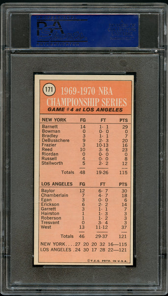 1970 Topps BkB Card #171 Jerry West HOF PLAY OFF GAME 4 PSA NM 7 (MGD2)