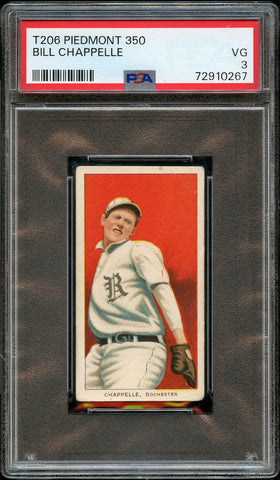 1909-11 T206 Bill Chappelle PIEDMONT 350/25 PSA VG 3 (MGD2)