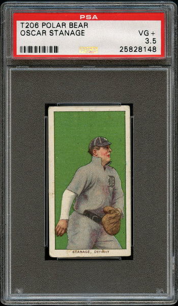 1909-11 T206 Oscar Stanage POLAR BEAR PSA VG+ 3.5 (MGD2)