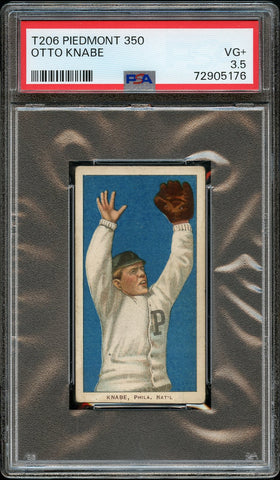 1909-11 T206 Otto Knabe PHILADELPHIA, PIEDMONT 350/25 PSA VG+ 3.5 (MGD2)