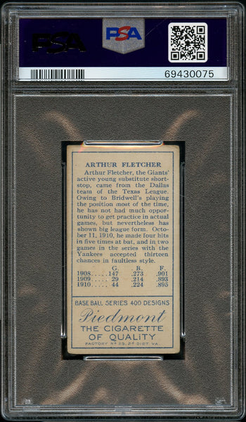 1911 T205 Gold Border Piedmont ART FLETCHER New York Giants PSA VG 3 (MGD2)