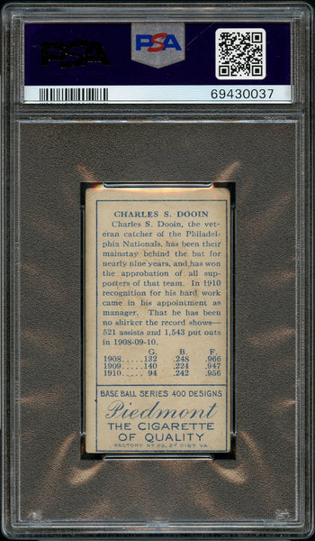 1911 T205 Gold Border Piedmont RED DOOIN Philadelphia Phillies PSA VG-EX 4 (MGD2)