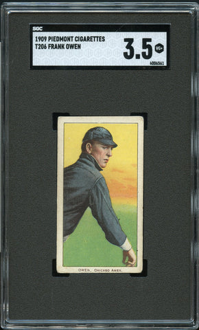 1909-11 T206 Frank Owen CHICAGO AMER. PIEDMONT 150/25 SGC VG+ 3.5 (MGD2)