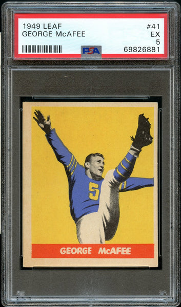 1949 Leaf FB Card # 41 George McAfee Chicago Bears HOF PSA EX 5 (MGD2)