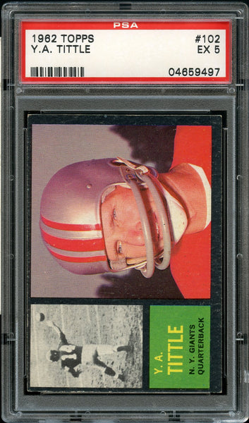 1962 Topps FB Card #102 Y.A. Tittle San Francisco 49ers HOF PSA EX 5 (MGD2)