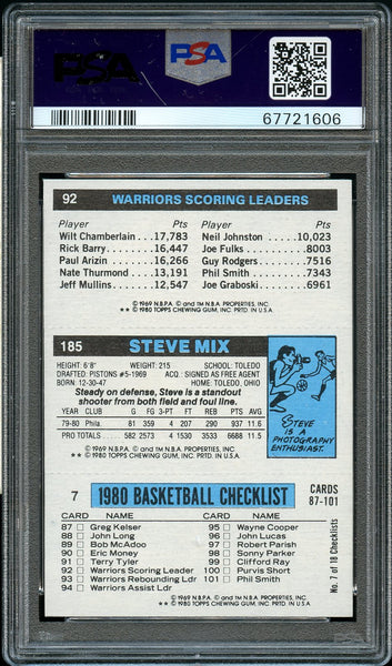 1980 Topps BkB Card Moses Malone/Steve Mix/Robert Parish HOF PSA NM-MT 8 (MGD2)