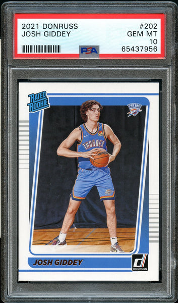 2021 Donruss BkB Card #202 Josh Giddey Oklahoma City Thunder ROOKIE RC PSA 10 (MGD2)