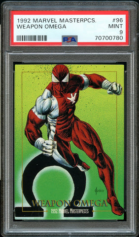 1992 Marvel Masterpieces Card # 96 Weapon Omega PSA MINT 9 (MGD2)