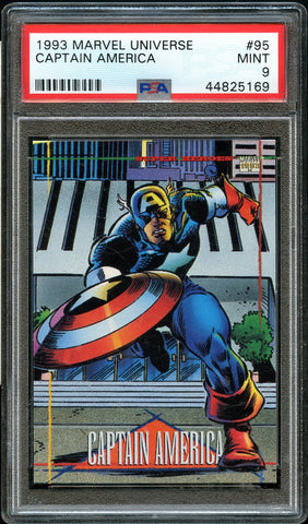 1993 Marvel Universe Card # 95 Captain America PSA MINT 9 (MGD2)