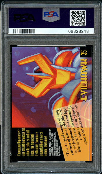 1994 Marvel Masterpieces Card # 35 Evilhawk PSA MINT 9 (MGD2)