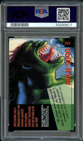 1994 Marvel Masterpieces Card # 51 Hulk 2099 PSA MINT 9 (MGD2)