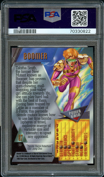 1995 Marvel Metal Card # 87 Boomer PSA MINT 9 (MGD2)