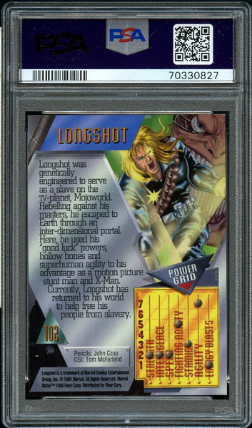 1995 Marvel Metal Card #102 Longshot PSA MINT 9 (MGD2)