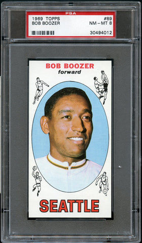 1969 Topps BkB Card # 89 Bob Boozer Seattle Supersonics HOF PSA NM-MT 8 (MGD2)