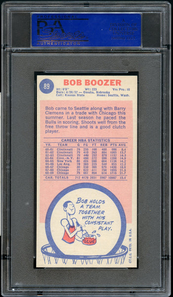 1969 Topps BkB Card # 89 Bob Boozer Seattle Supersonics HOF PSA NM-MT 8 (MGD2)