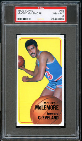 1970 Topps Bkb Card # 19 McCoy McLemore Cleveland Cavaliers PSA 8 NM-MT (MGD2)