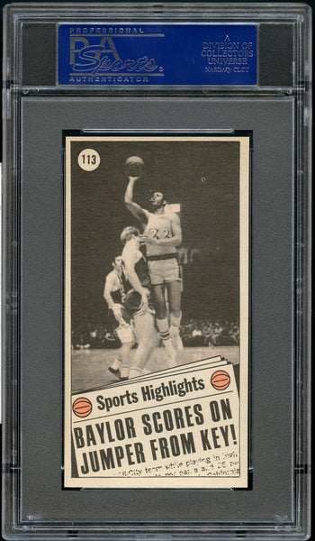 1970 Topps BkB Card #113 Elgin Baylor LA Lakers HOF ALL-STAR PSA NM-MT 8 (MGD2)