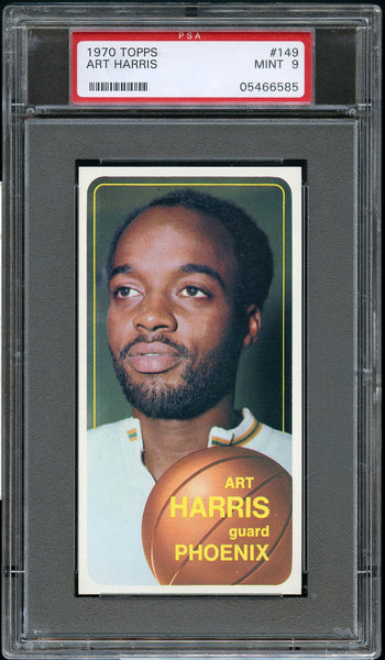 1970 Topps BkB Card #149 Art Harris Phoenix Suns PSA MINT 9 (MGD2)