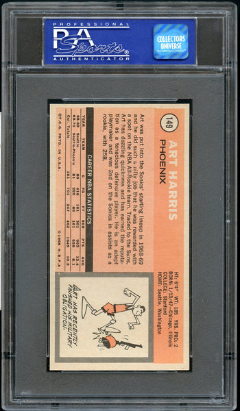 1970 Topps BkB Card #149 Art Harris Phoenix Suns PSA MINT 9 (MGD2)