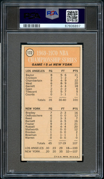 1970 Topps BkB Card #172 Bill Bradley HOF PLAY OFF GAME 5 PSA NM 7 (MGD2)