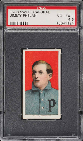 1909-11 T206 Jimmy Phelan Providence, SWEET CAPORAL 350/30 PSA 4.5 VGEX+ (MGD2)