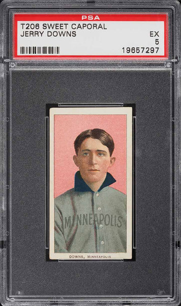 1909-11 T206 Jerry Downs Minneapolis, SWEET CAPORAL 350/30 PSA 5 EX (MGD2)