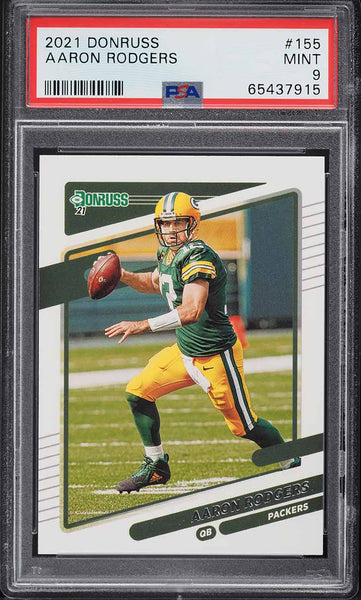 2021 Donruss FB Card #155 Aaron Rodgers Green Bay Packers PSA 9 MINT (MGD2)