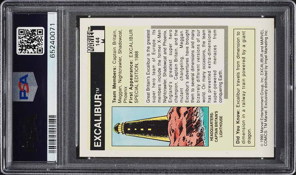 1990 Impel Marvel Universe Card #144 Excalibur PSA 10 GEM MINT (MGD2)