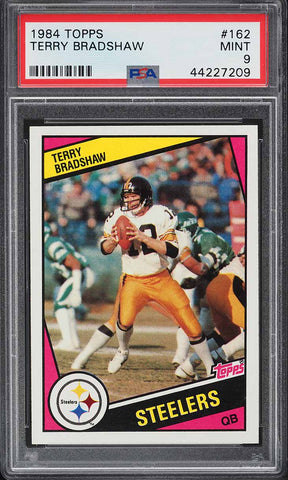 1984 Topps FB Card #162 Terry Bradshaw Pittsburgh Steelers HOF PSA 9 MINT (MGD2)
