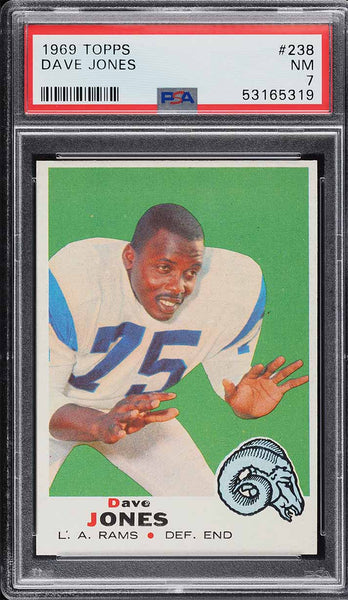 1969 Topps FB Card #238 Deacon Jones Los Angeles Rams HOF PSA 7 NRMT (MGD2)