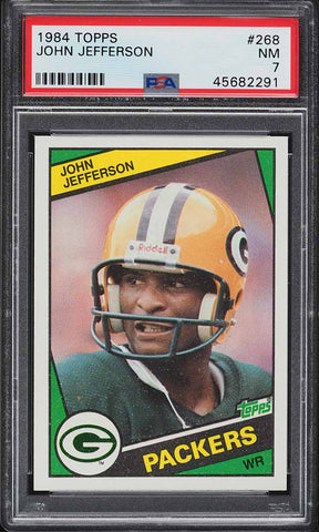 1984 Topps FB Card #268 John Jefferson Green Bay Packers HOF PSA 7 NRMT (MGD2)