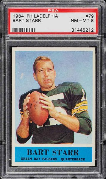 1964 Philadelphia FB Card # 79 Bart Starr HOF PSA 8 NM-MT (MGD2)