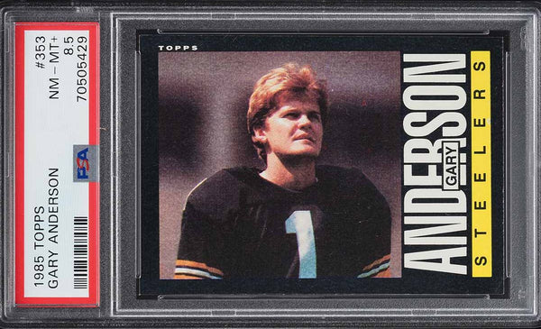 1985 Topps FB Card #353 Gary Anderson Pittsburgh Steelers PSA 8.5 NM-MT+ (MGD2)