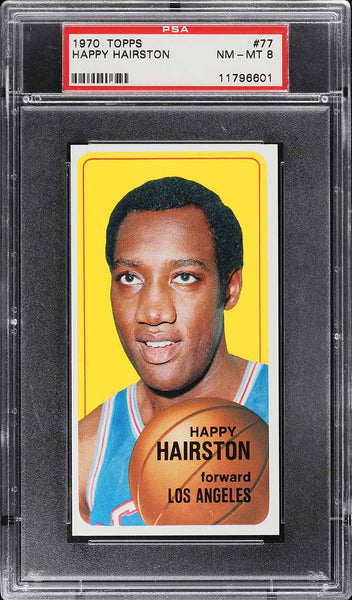 1970 Topps Bkb Card # 77 Happy Hairston Los Angeles Lakers PSA 8 NM-MT (MGD2)