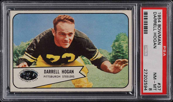 1954 Bowman FB Card # 37 Darrell Hogan Pittsburgh Steelers PSA 8 NM-MT (MGD2)