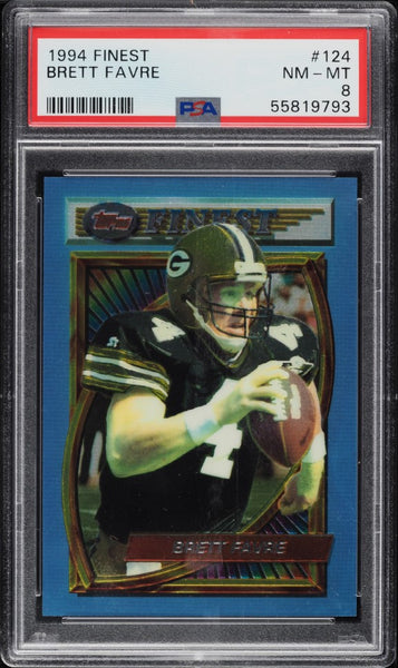 1994 Finest FB Card #124 Brett Favre Green Bay Packers HOF PSA 8 NM-MT (MGD2)