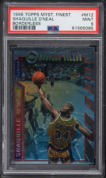 1996 Topps Mystery Finest BkB Card #M12 Shaquille O'Neal HOF BORDERLESS PSA 9 (MGD2)