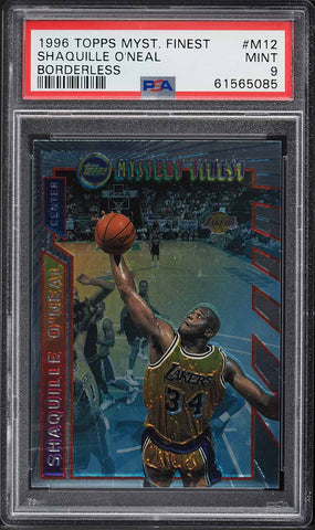 1996 Topps Mystery Finest BkB Card #M12 Shaquille O'Neal HOF BORDERLESS PSA 9 (MGD2)