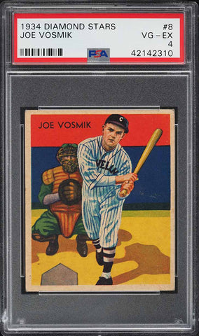 1935 Diamond Stars BB Card # 8 Joe Vosmik Cleveland Indians PSA 4 VGEX (MGD2)