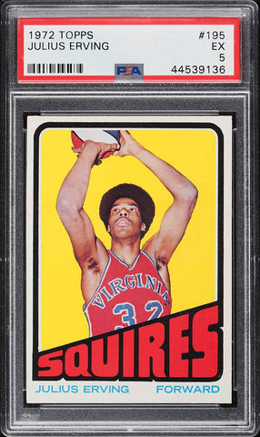 1972 Topps BkB Card #195 Julius Erving HOF ROOKIE RC PSA 5 EX PWCC-E (MGD3)