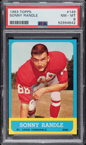 1963 Topps FB Card #149 Sonny Randle St. Louis Cardinals PSA 8 NM-MT (MGD2)