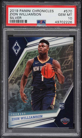 2019 Chronicles Phoenix BkB Card #570 Zion Williamson ROOKIE RC SILVER PSA 10 (MGD2)