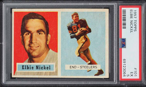 1957 Topps FB Card #101 Elbie Nickel Pittsburgh Steelers HOF PSA 5 EX (MGD2)