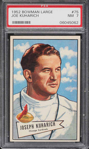 1952 Bowman Large FB Card # 75 Joe Kuharich Chicago Cardinals PSA 7 NRMT (MGD2)